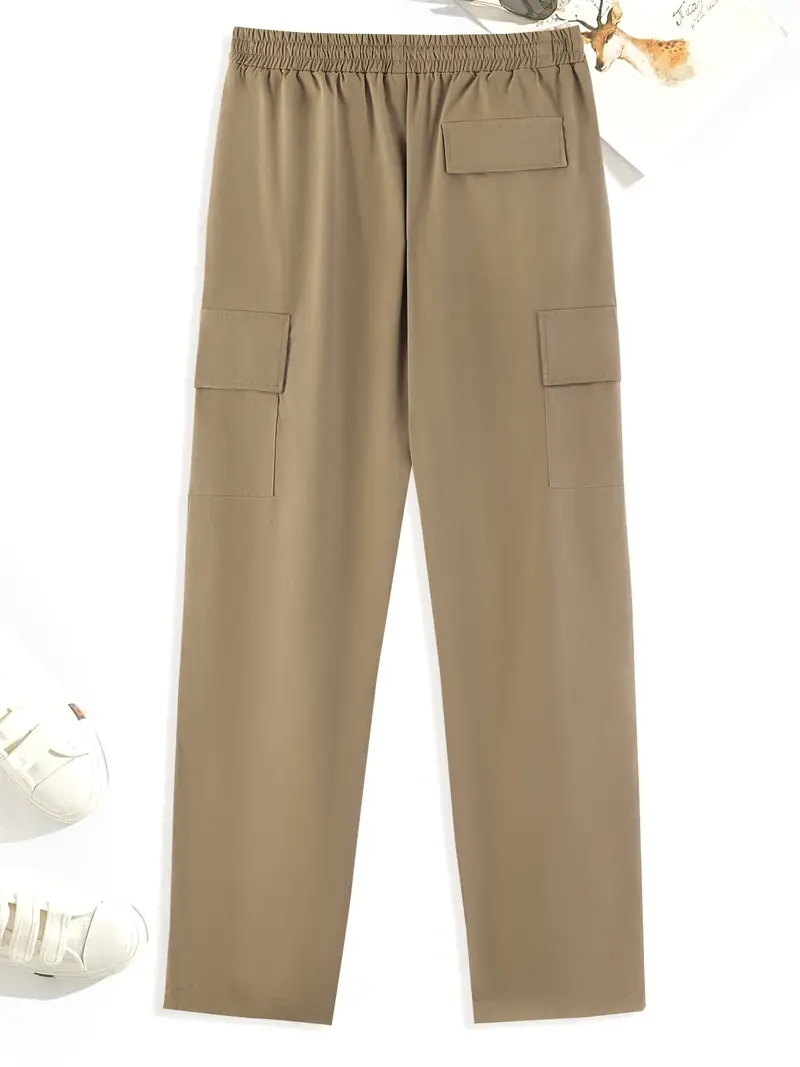 Men's Printed Cargo Pants, Street Style Multi Pocket Stretch
